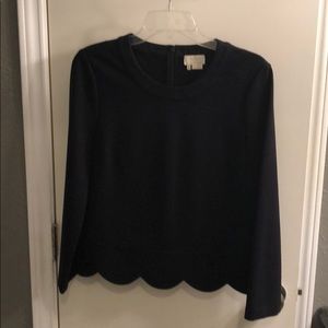 Kate Spade Ponte Scallop Crop Top